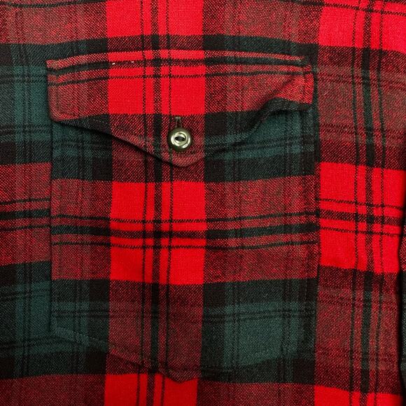 Vintage Pendleton Wool Shirt Size 17  Long Sleeve Button Up Plaid Board FLAW - Picture 6 of 15
